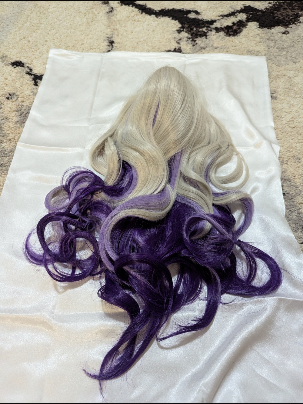 Gray and Purple Ombre Women’s Hairpiece Wig